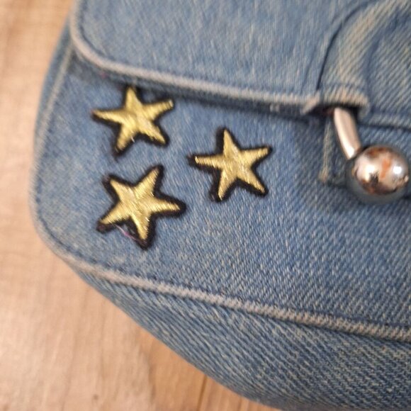 Embroidered Patch whimsical Jean Purse - Picture 12 of 13